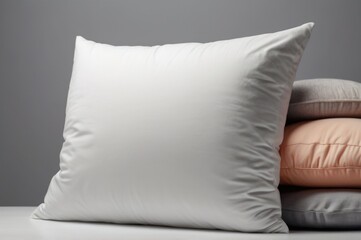 White pillow case mockup. Blank soft pillow on light background