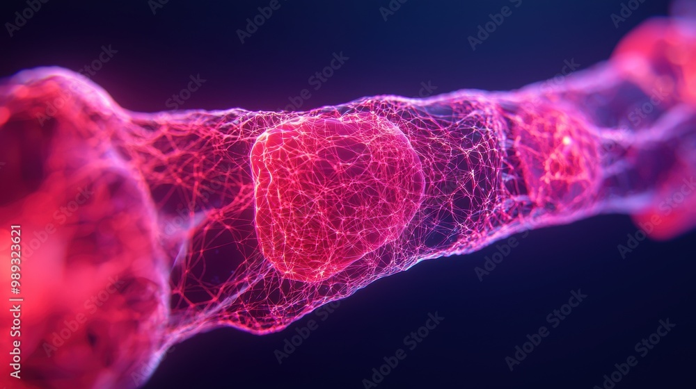 Poster colorful abstract representation of cellular structure