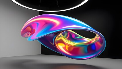 Abstract Glowing Swirl on Black Background