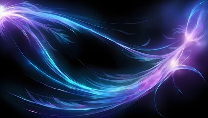 Abstract Glowing Swirl on Black Background