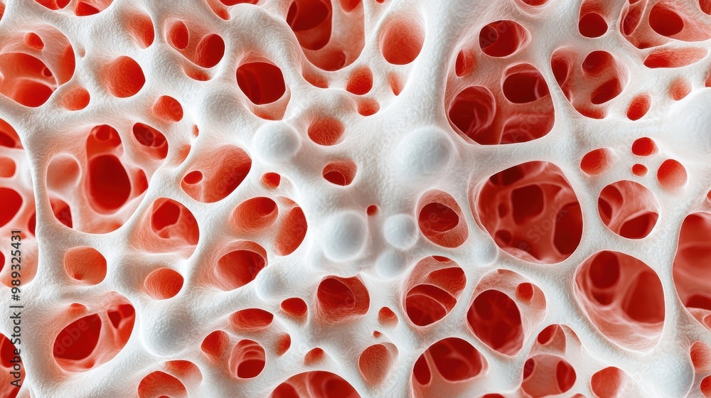Aufkleber abstract texture of red and white cellular structure