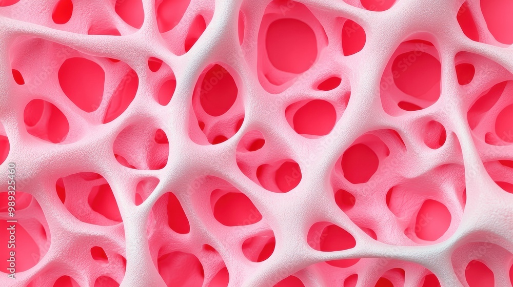 Poster abstract pink cell structure with intricate patterns