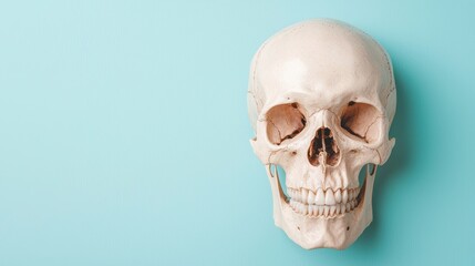 Realistic Human Skull on Vibrant Background