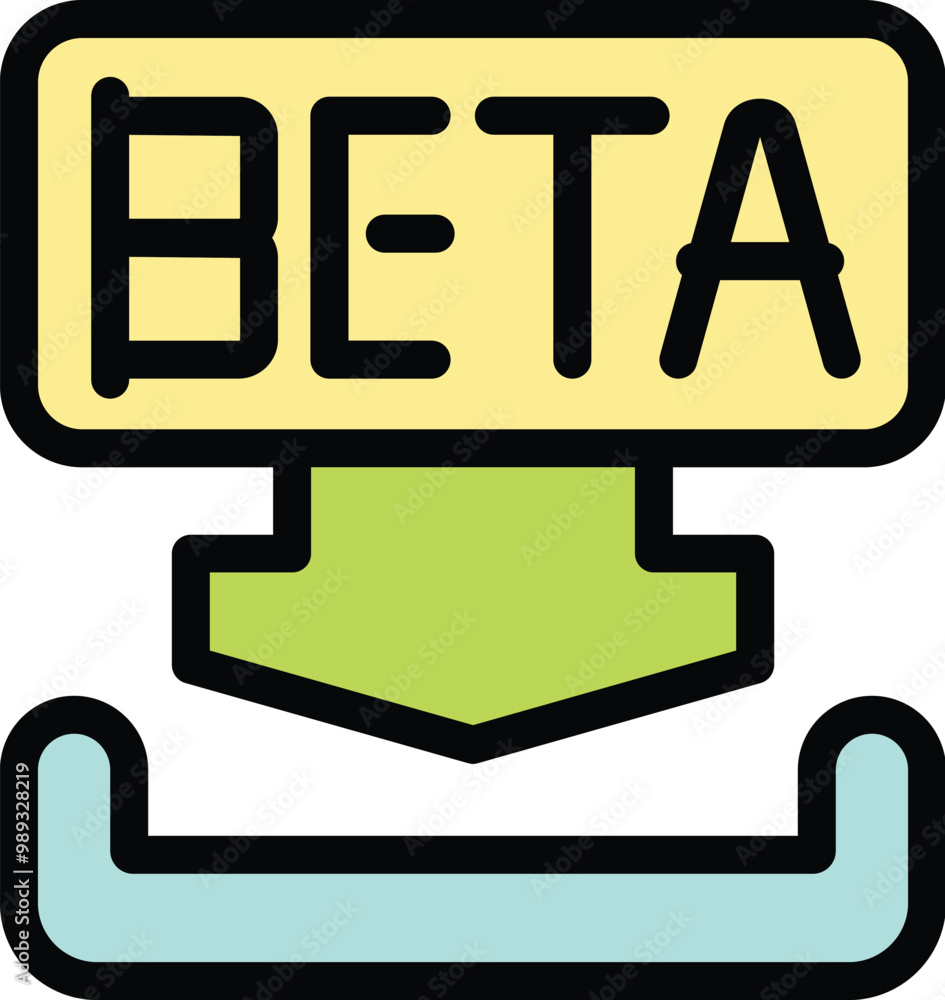 Poster this vector icon represents the concept of downloading a beta version of a software