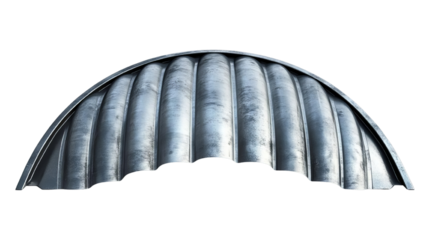 Metal arch structure with detailed grooves