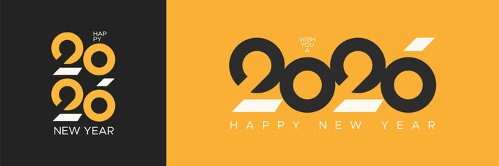Happy new year 2026 with minimalist logo number. 2026 new year celebration greetings concept
