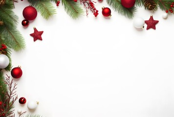 Christmas Decoration Border with White Space