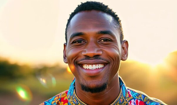 Joyful Nigerian Man Smiling in the Sunlight