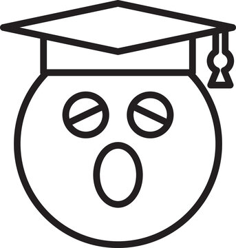surprised graduate emoji wearing mortarboard clip art preview