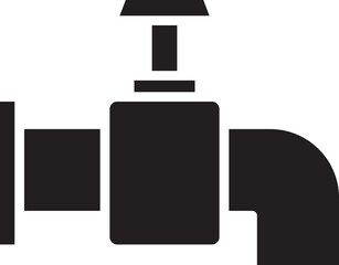 Faucet and Pipe Glyph Icon