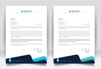 Abstract business letterhead template design for business project. Corporate letterhead design with color variation bundle. Creative Office letterhead layout with company logo and icon.