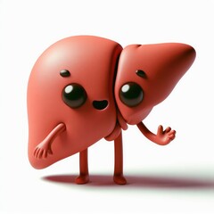 Anatomy of the human liver. 3D cartoon simple illustration for medical background.