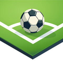 Isometric vector illustration football corner ball