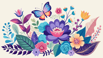 A Vibrant Field of Wildflowers: Poppies, Lavender, and Blooms in Every Hue