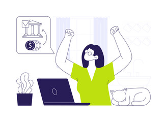 Tax debt paid abstract concept vector illustration.