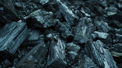 Black Coal Texture: A Close-Up Look at Fossil Fuel