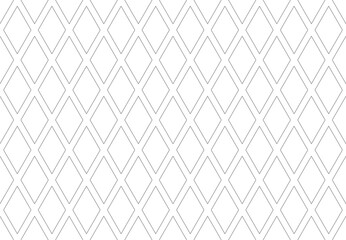 Abstract Seamless Geometric Diamonds Pattern. Thin Line Texture. White Textured Background. 