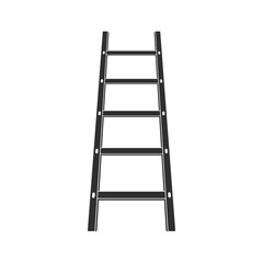 Ladder simple icon. Wood step ladders.