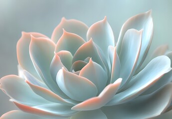Pastel Succulent Closeup - Delicate & Elegant