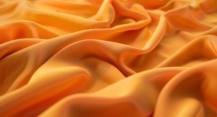 Obraz premium Close-Up Orange Fabric Texture with Folds