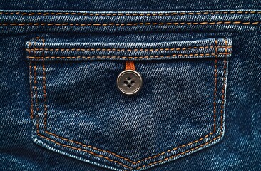 Blue Jeans Back Pocket Detail with Button