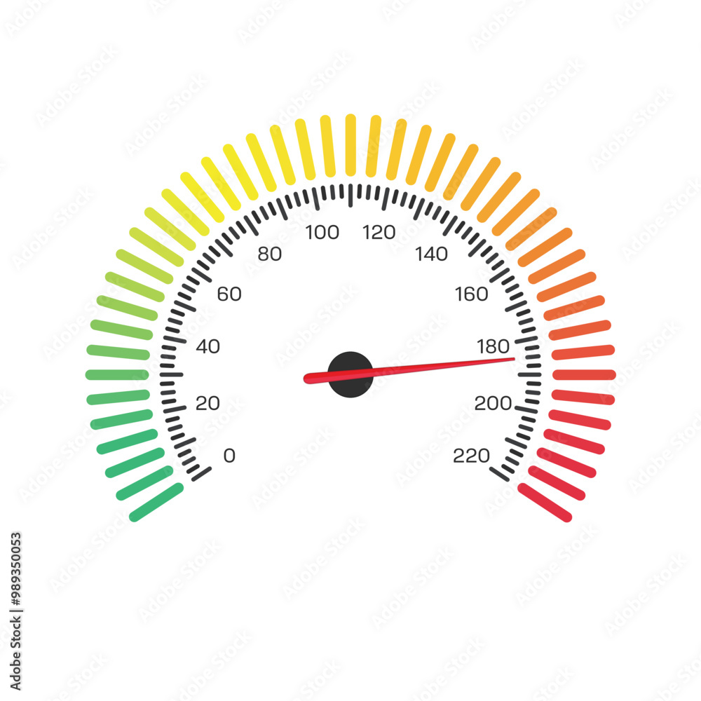 Poster car speedometer isolated on white background. simple gauge in flat style. automobile tachometer or o