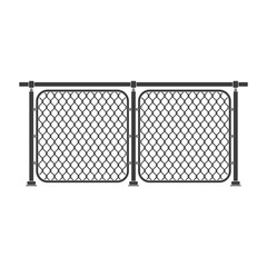 Chain link fence. Fences made of metal wire mesh on white background. Wired Fence pattern in realistic style. Mesh-netting.