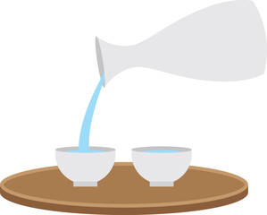 Japanese Sake Pouring into a Cup icon.
