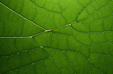 Obraz premium Close-Up Green Leaf Texture with Veins