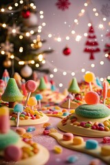 christmas candy canes bacground generate ai