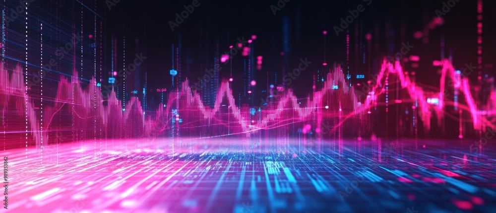 Poster abstract digital data visualization