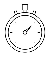 Round minimalist stopwatch with simple lines, showcasing minute hand pointing at the 12-minute mark. Ideal for time management, punctuality, sports timing, countdowns, and efficiency. Thin lines art