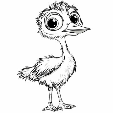 recommend clip art: Cute Cartoon Bird Illustration with Big Eyes