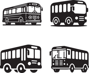 bus silhouette, bus icon, bus vector, 