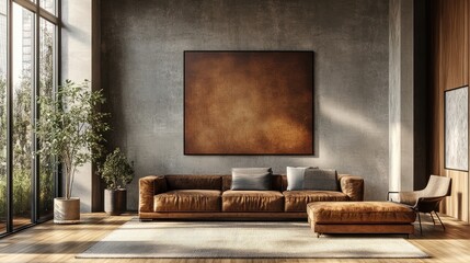 A modern wall hanging with a textured pattern, adding visual interest to a room.