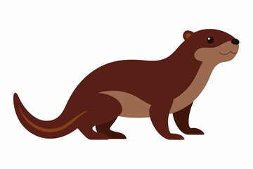 Vector illustration of a giant otter on a white background