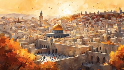 Obraz premium church of the holy sepulchre old city jerusalem created with generative AI software