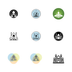 mosque logo icon vector