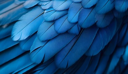 Abstract Blue Bird Feathers Close Up