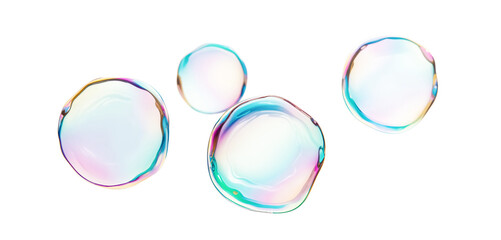 PNG Floating Bubbles Iridescent Bubbles Floating isolated on Transparent Background: Rainbow, Dreamlike, Magical, and Colorful. 