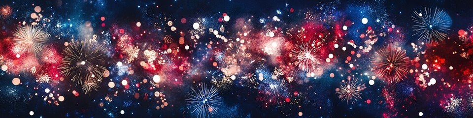 Fototapeta premium Colorful fireworks display lighting up night sky