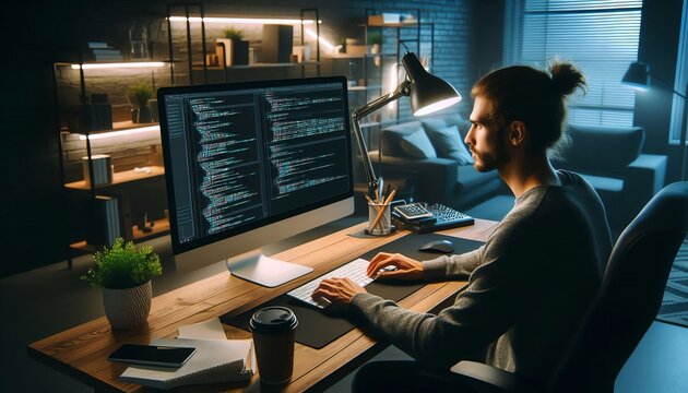 software engineer working on computer in the office