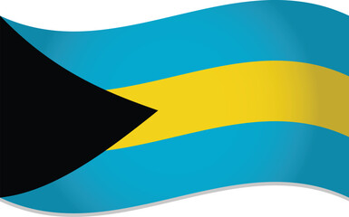 Bahamas Flag Waving in Air Vector