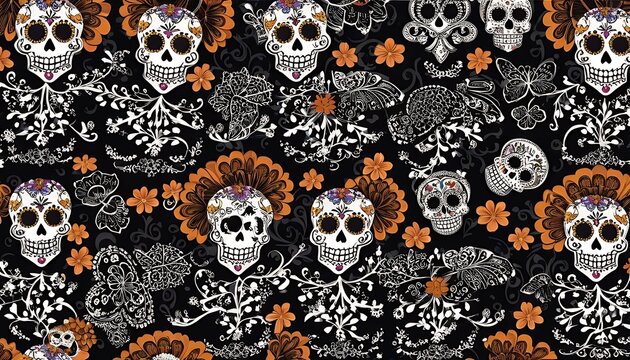 sugar muertos los dead day dia skull  day of the dead mexican skull scarey skittish altar bone card candle ceremony art digital wallpaper background blur head mexico celebration carnival festival