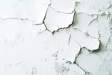 Obraz premium Cracked white wall texture, detail shot
