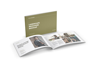 Landscape Brochure - Opened and Cover - Half Side View 03