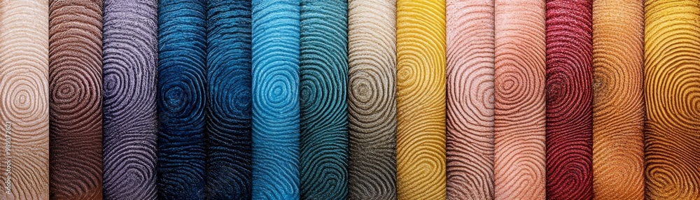 Poster colorful textured backgrounds featuring wavy lines and circular patterns, perfect for creative desig