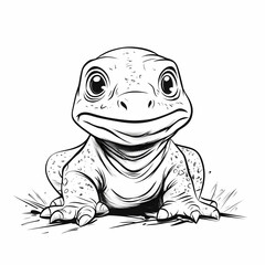 Fototapeta premium Cute Cartoon Lizard Illustration