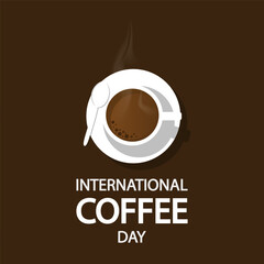 Coffee International day cup, vector art illustration.