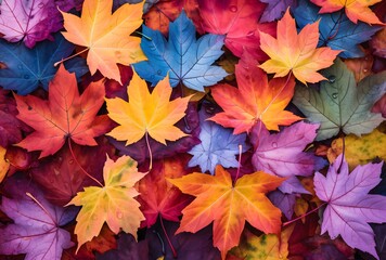 Vibrant Autumn Leaves Colorful Pattern